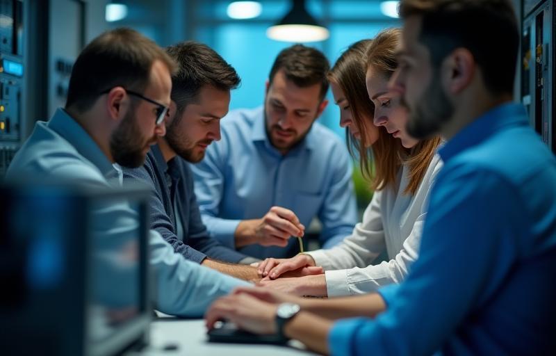 Professionisti delle telecomunicazioni partecipano a sessione pratica di formazione